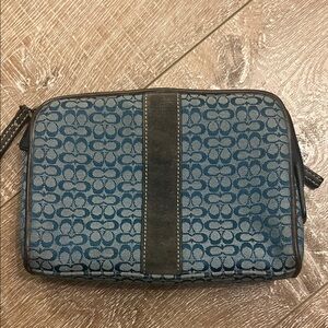 Coach Blue Patterned Makeup Bag